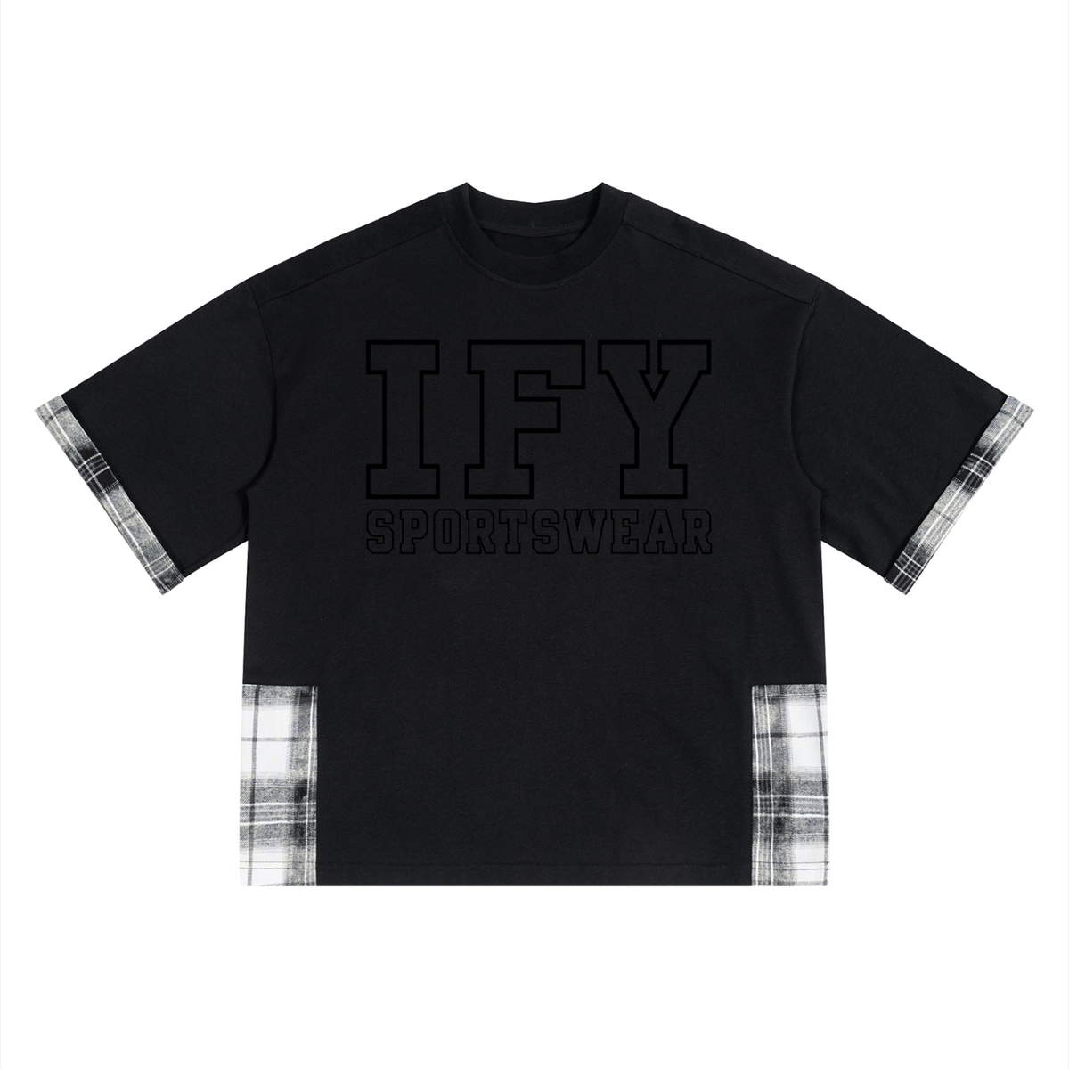 Plaid Panelled T-Shirt