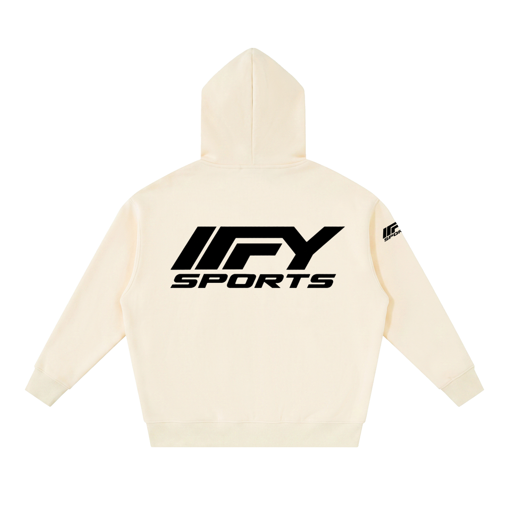 Oversized Two-Way Zip Fleece Hoodie