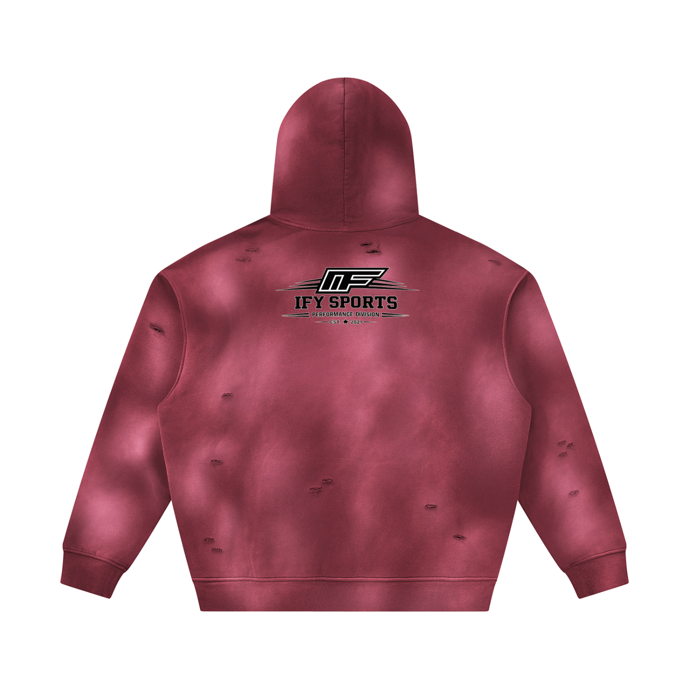 Unisex Sunfade Frayed Fleece Hoodie