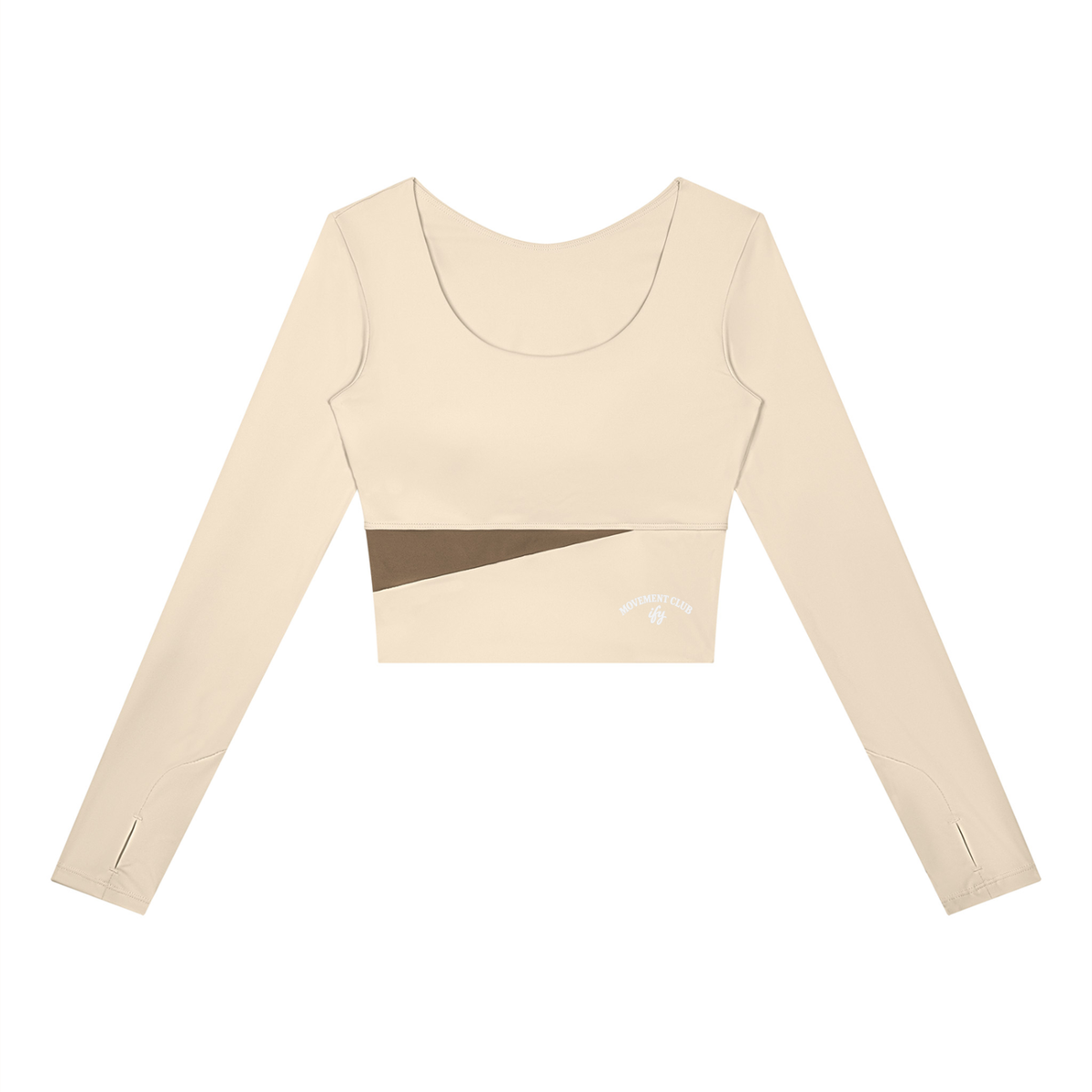 Panelled Long-Sleeve Yoga Crop Top