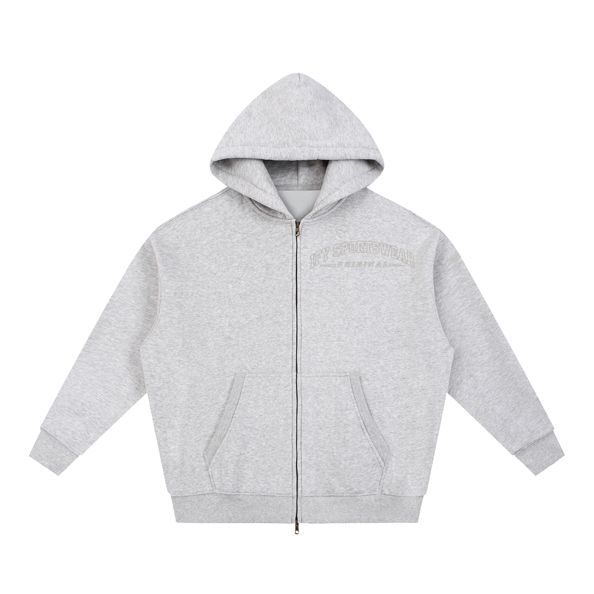 Oversized Two-Way Zip Fleece Hoodie
