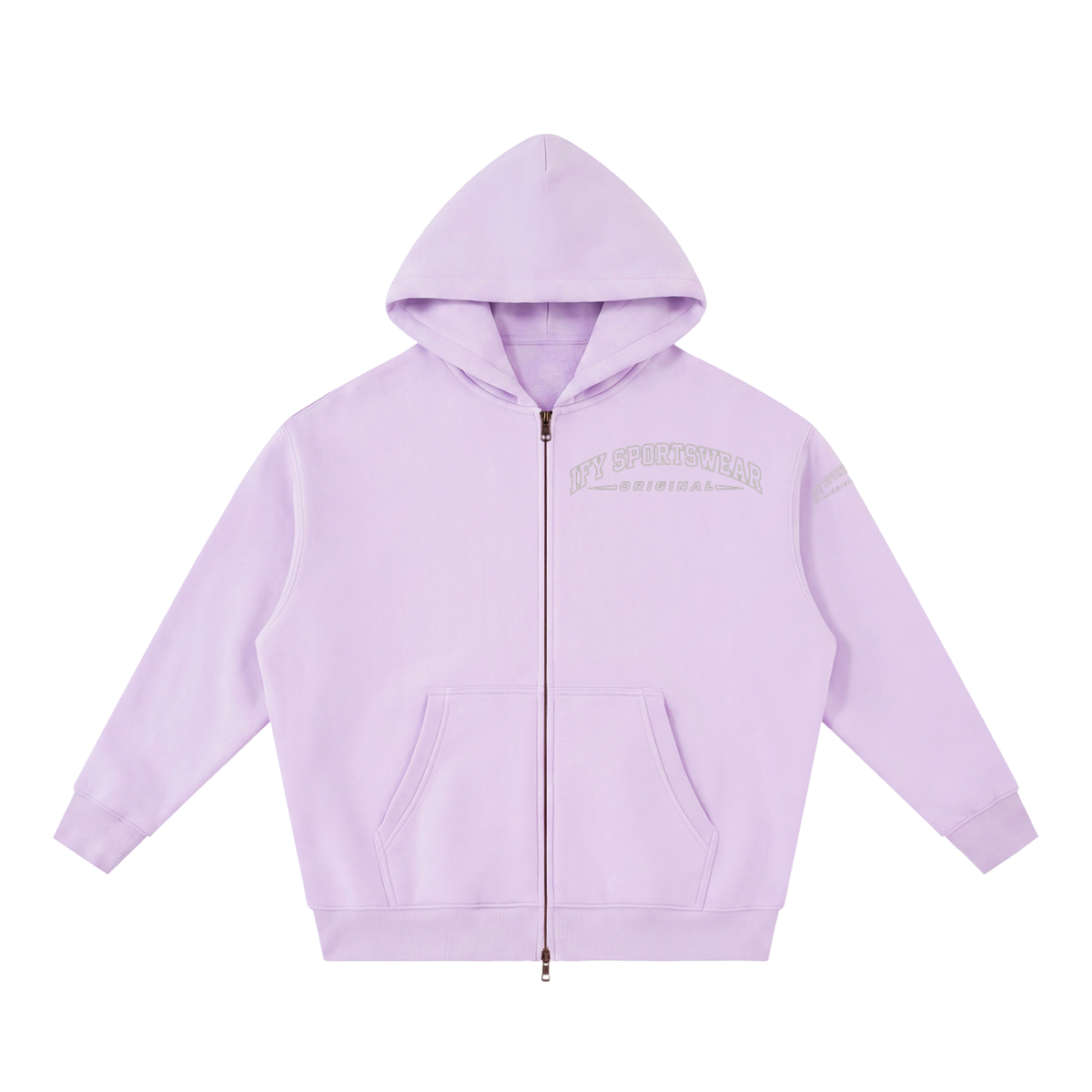 Oversized Two-Way Zip Fleece Hoodie