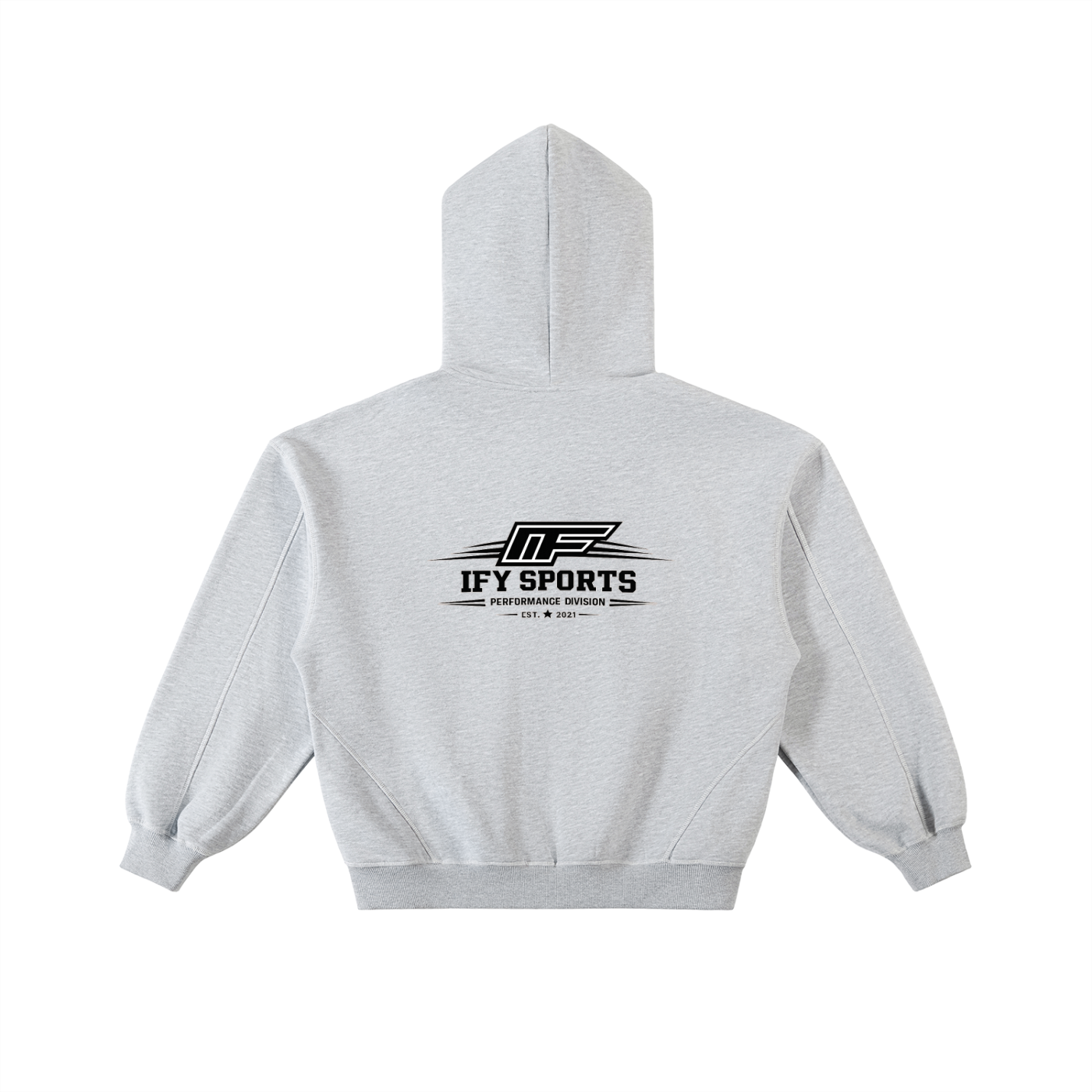 Contrast-Stitched Boxy Fleece Zip Hoodie