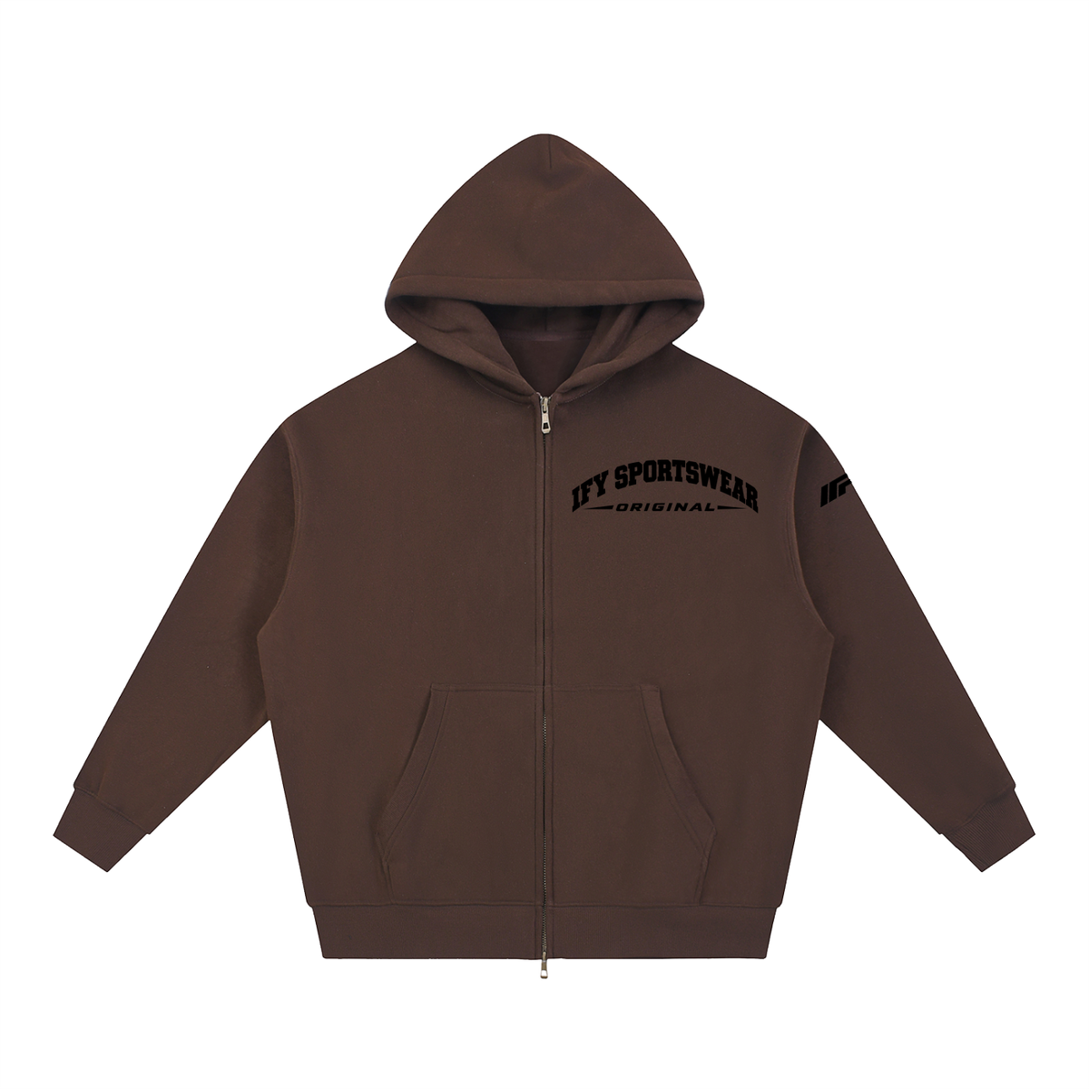 Oversized Two-Way Zip Fleece Hoodie