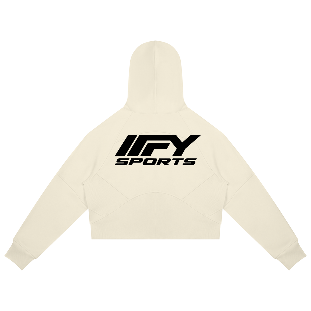 Cropped Zip Hoodie & Wide-Leg Fleece Set