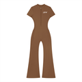 Women’s Tight Flared Leg Quarter-Zip Jumpsuit