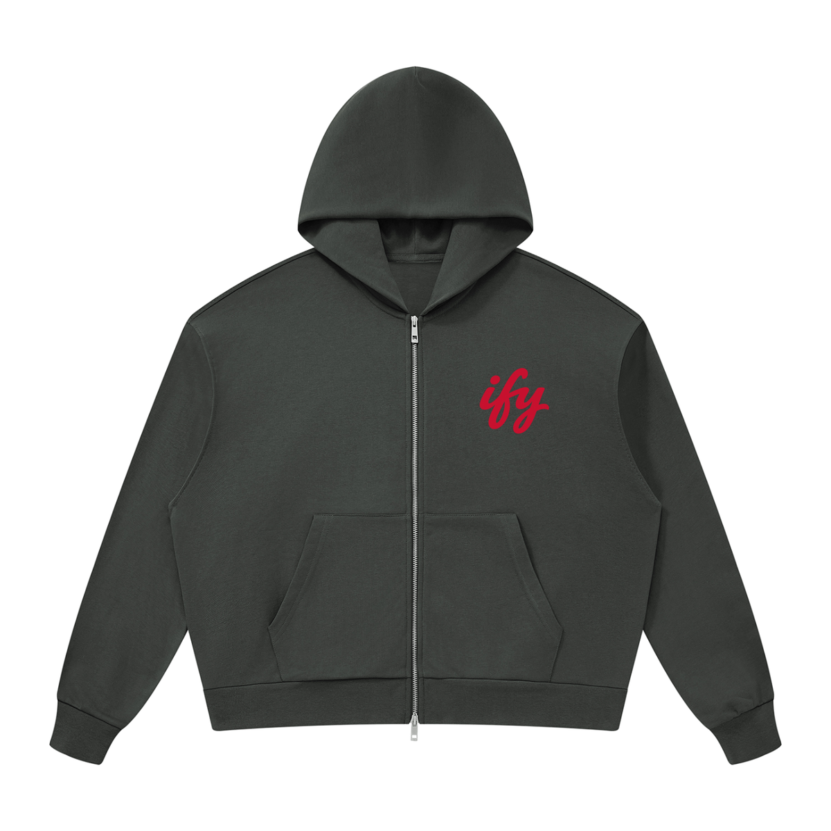 Unisex Drop Shoulder Full Zip Hoodie