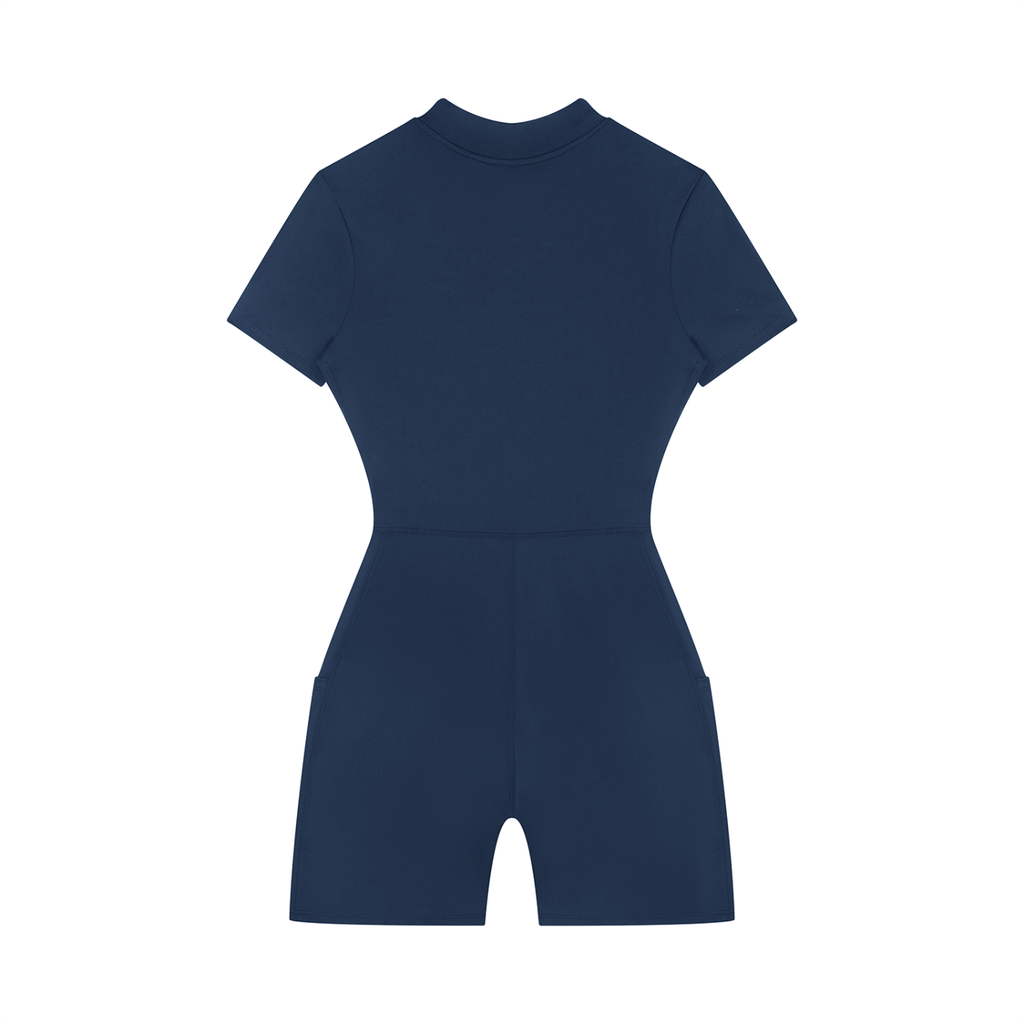 Quarter-Zip Short Sleeve Romper