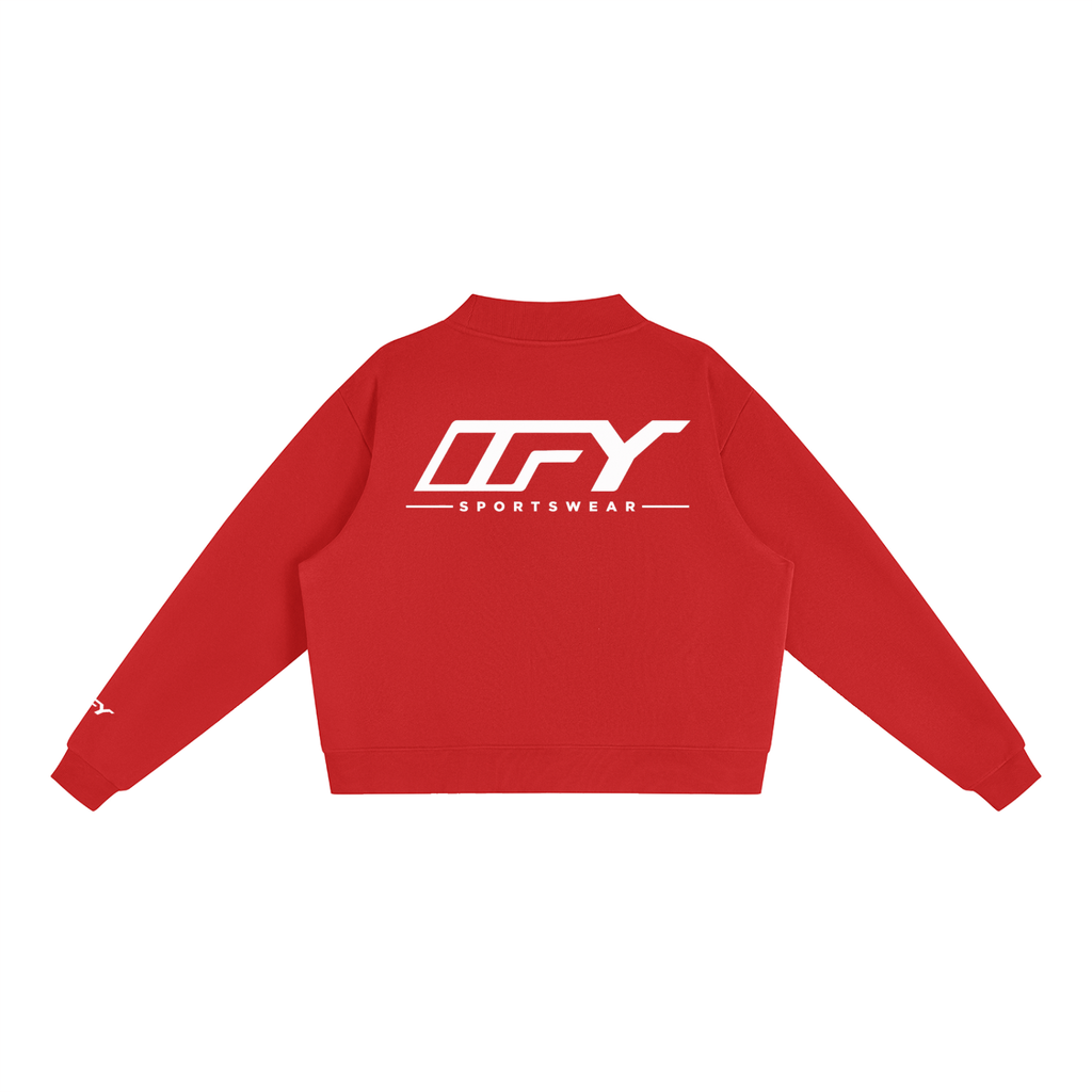 Essential Fleece Mock-Neck Crew Sweatshirt