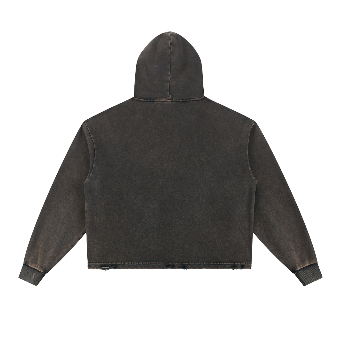 Vintage Washed Frayed-Hem Hoodie - Premium Fleece Gym Hoodie | BRACE