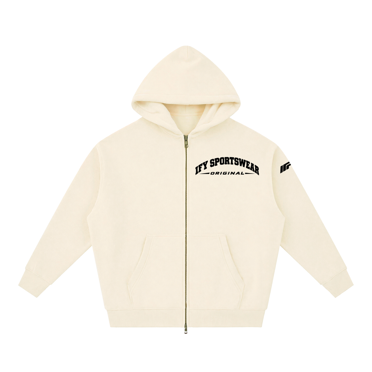 Oversized Two-Way Zip Fleece Hoodie