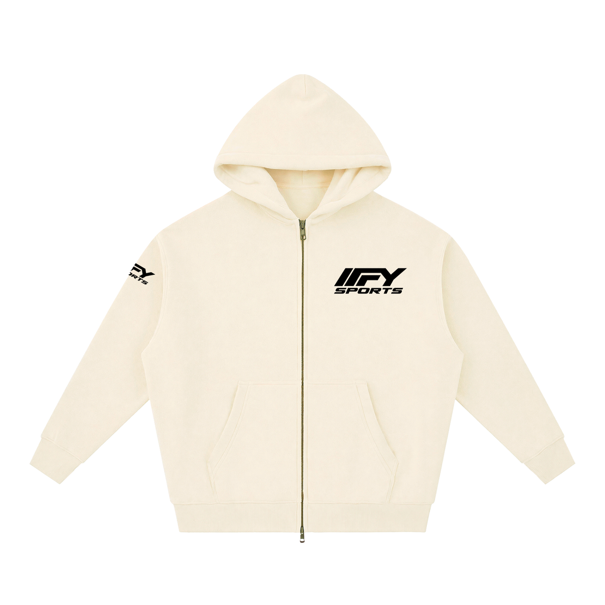 Oversized Two-Way Zip Fleece Hoodie