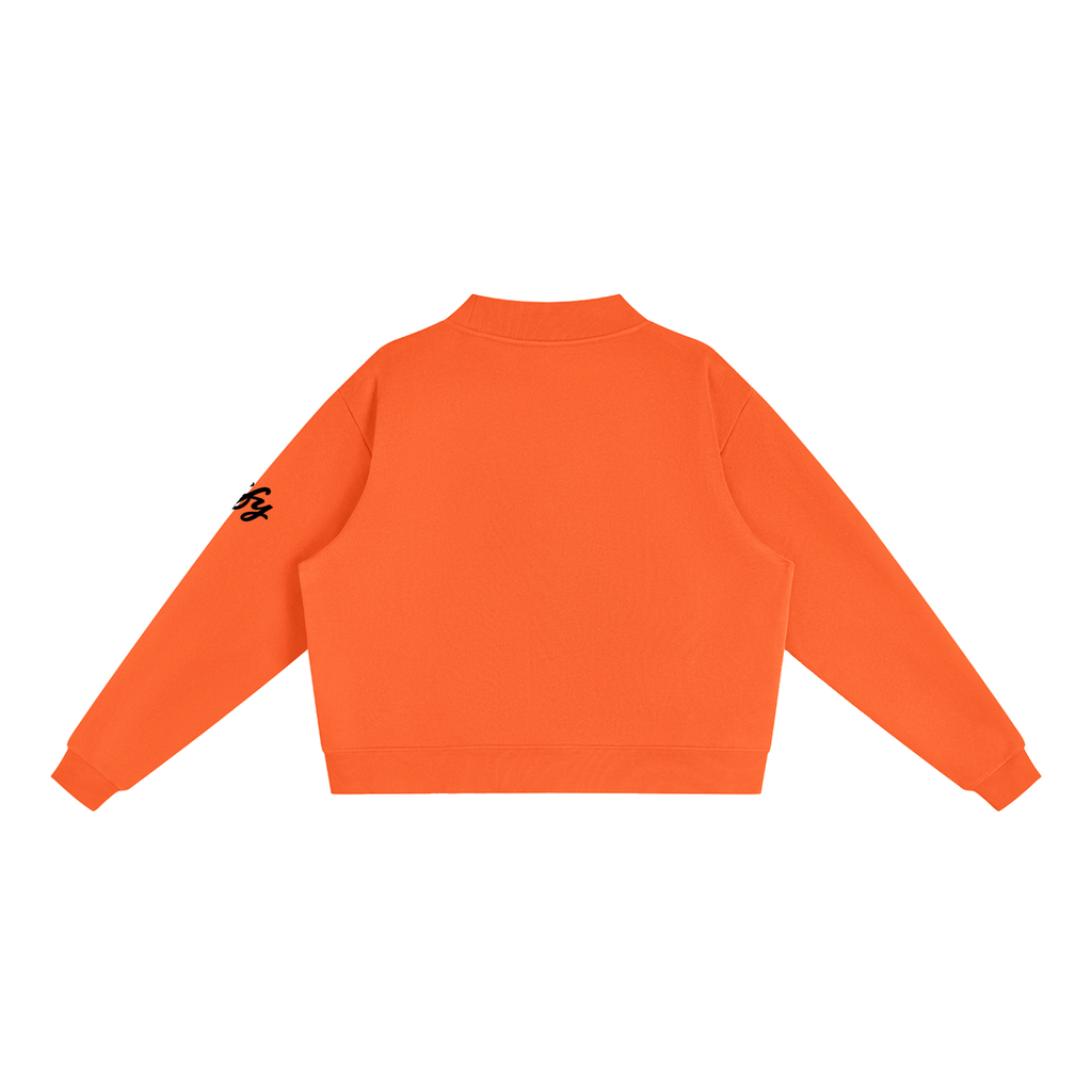 Oversized Mock-Neck Fleece Sweatshirt