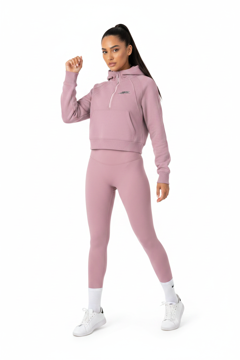 Stylish Cropped Half-Zip Hoodie for Women: Comfort Meets Versatility