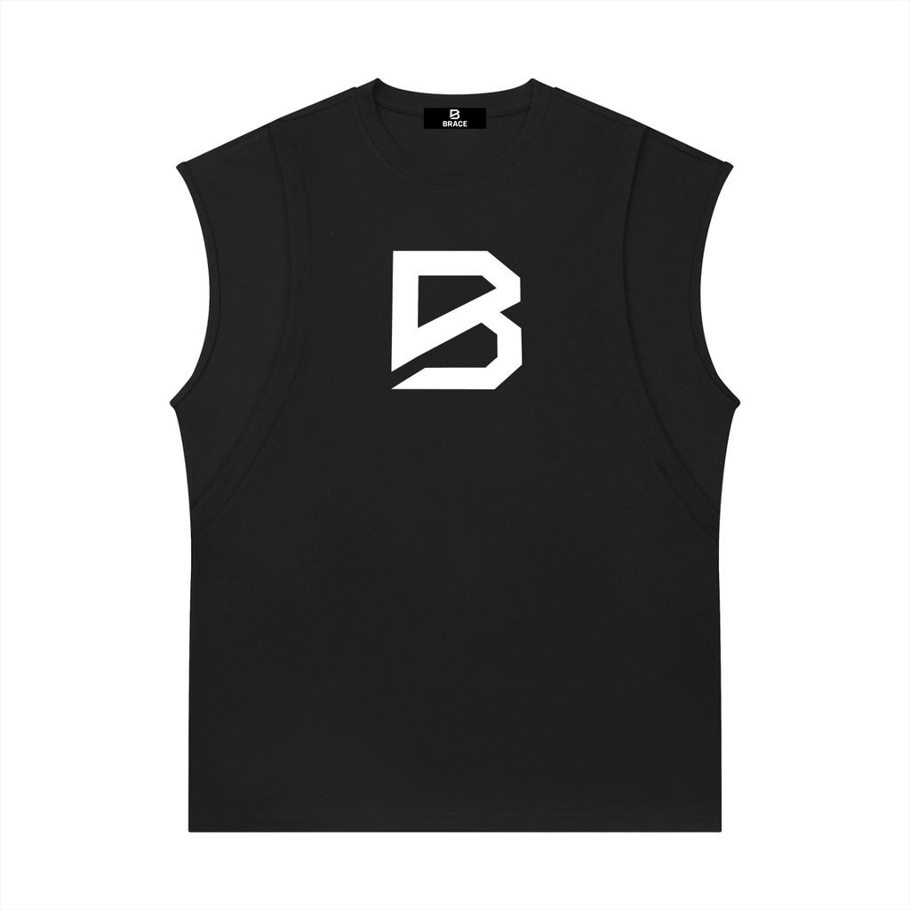 BRACE Spliced Panel Sleeveless Muscle T-Shirt