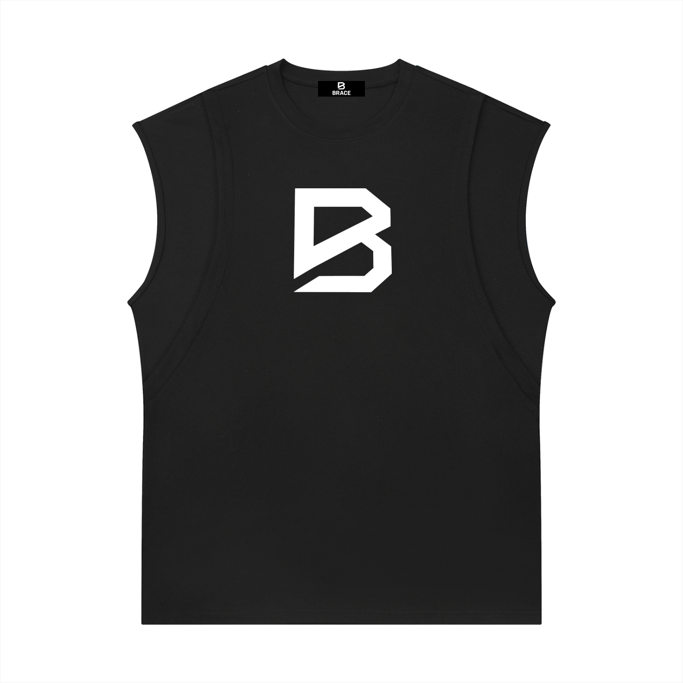 BRACE Spliced Panel Sleeveless Muscle T-Shirt