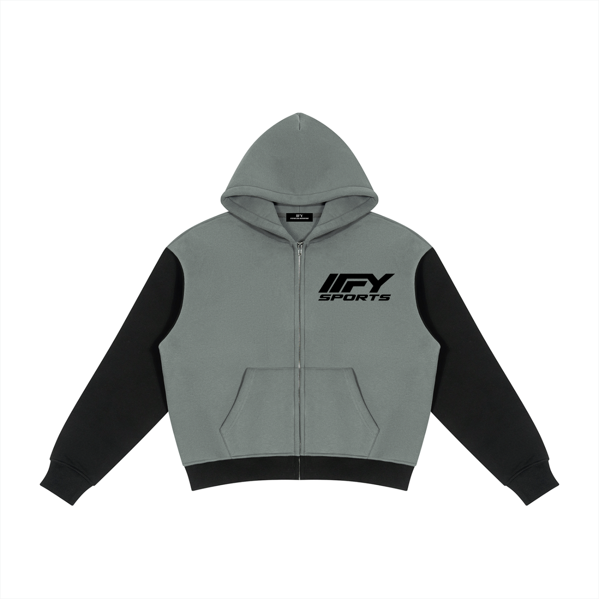 Unisex Colour-Block Fleece Full-Zip Hoodie