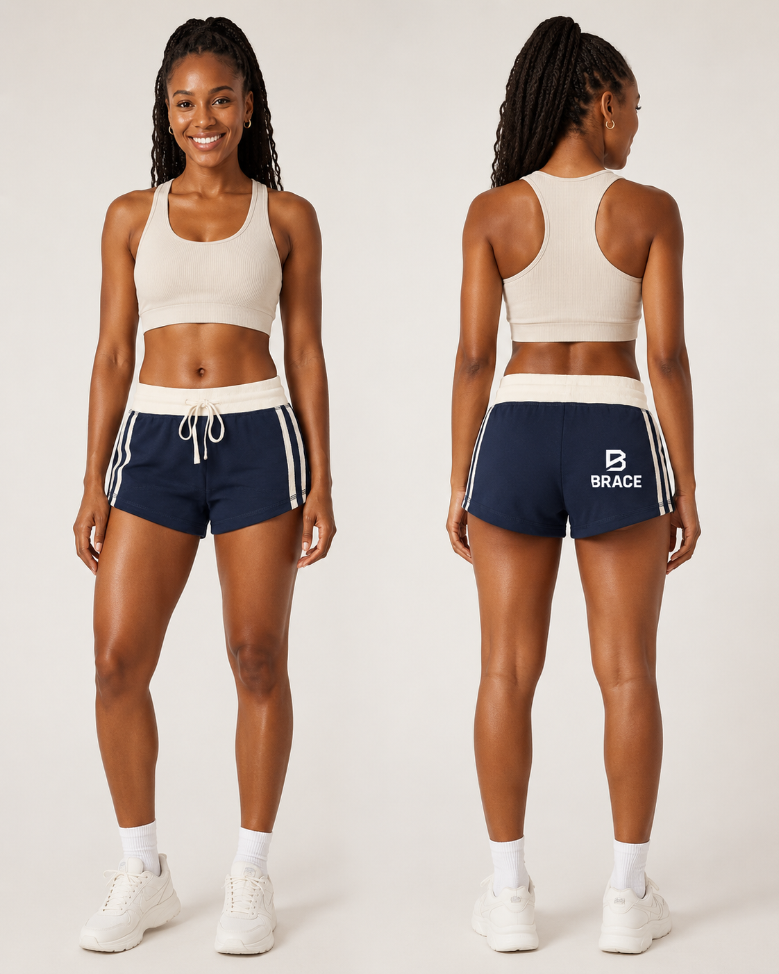Women's Contrast Stripe Track Shorts