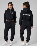 Women's Cropped Half-Zip Hoodie - Premium Gym Hoodie | BRACE