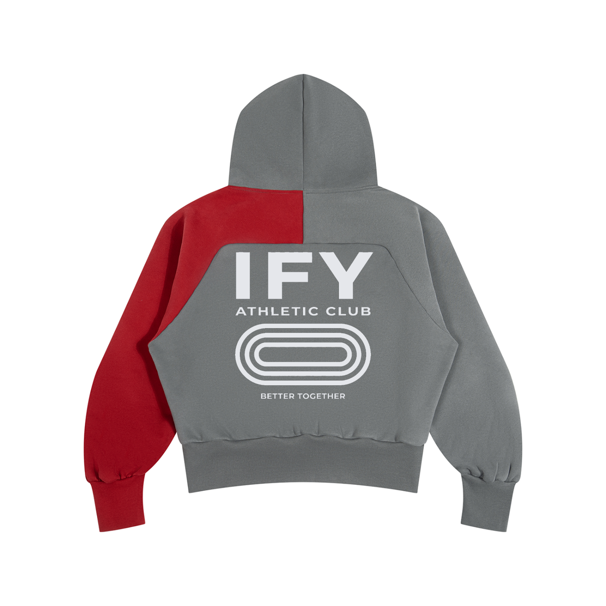 Colour Block Quarter-Zip Fleece Hoodie