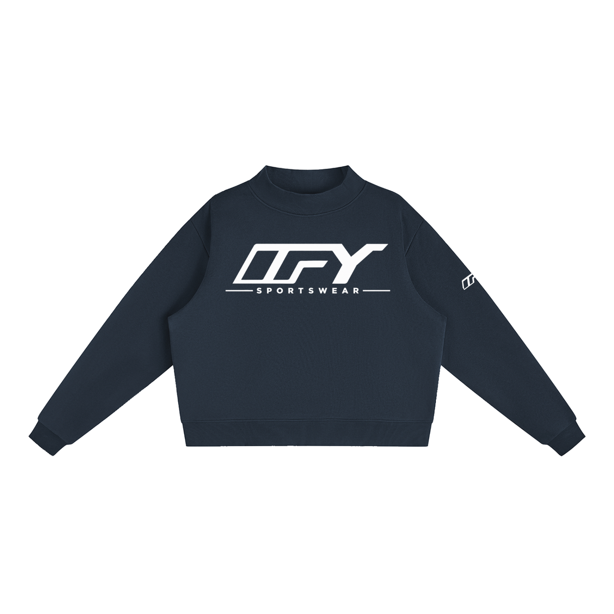 Essential Fleece Mock-Neck Crew Sweatshirt