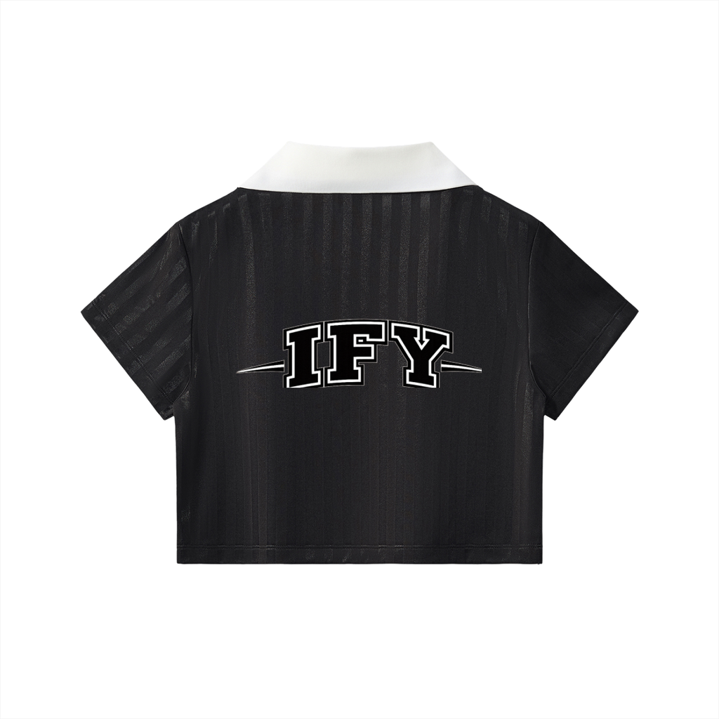 Elevate Your Style with Our Cropped Jersey with Contrast Collar