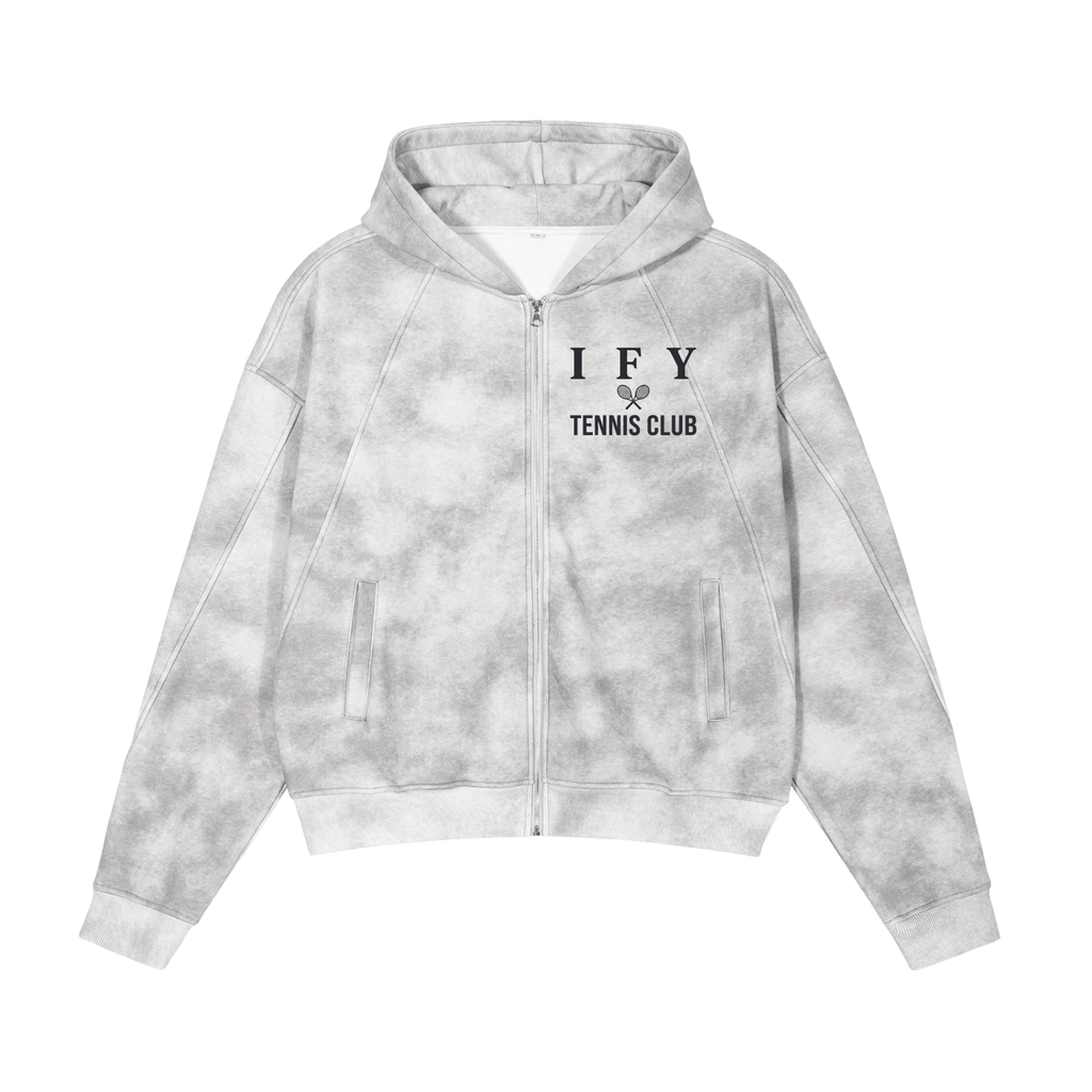 Dirty Wash Zip-Up Fleece Hoodie