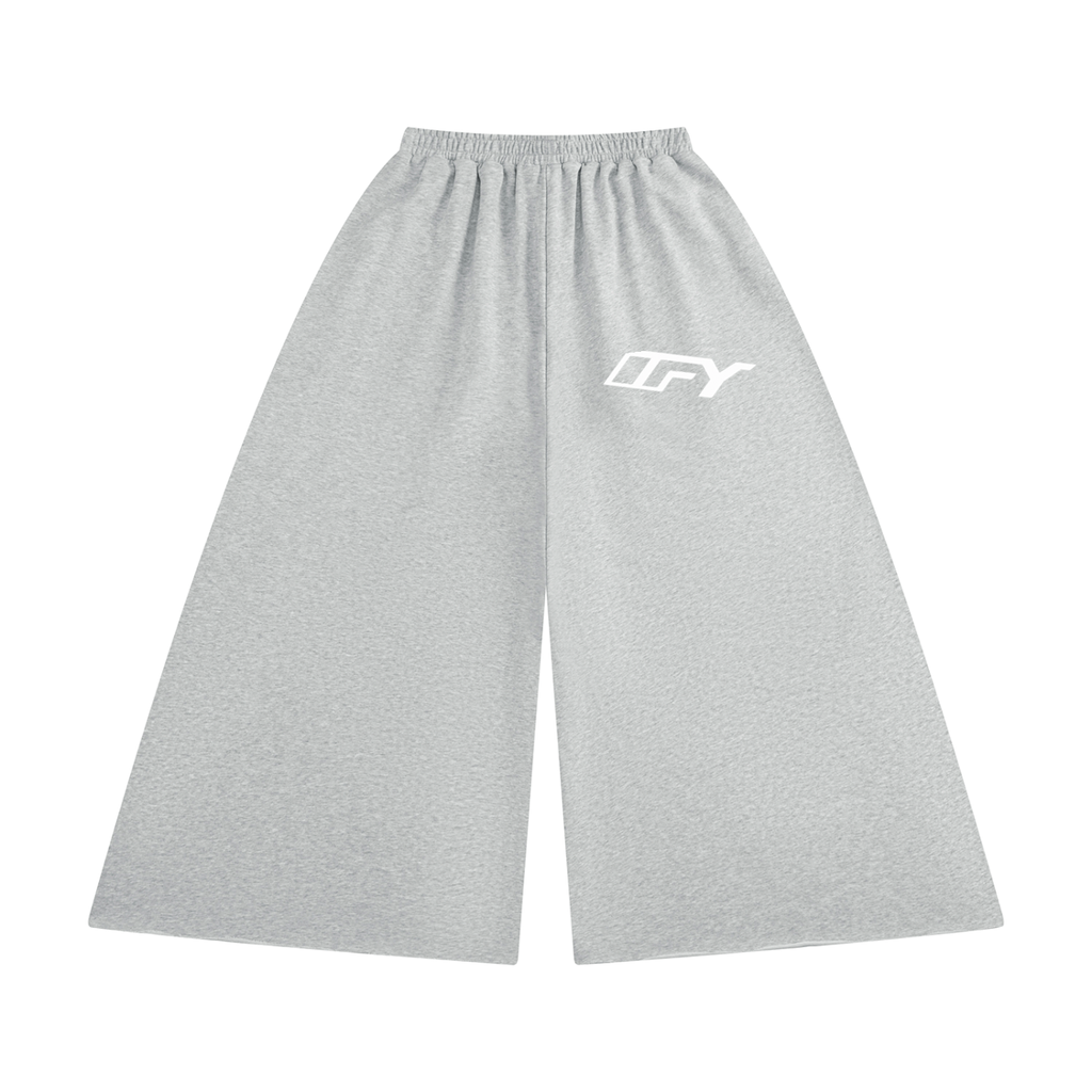 Raw Edge Wide Leg Sweatpants
