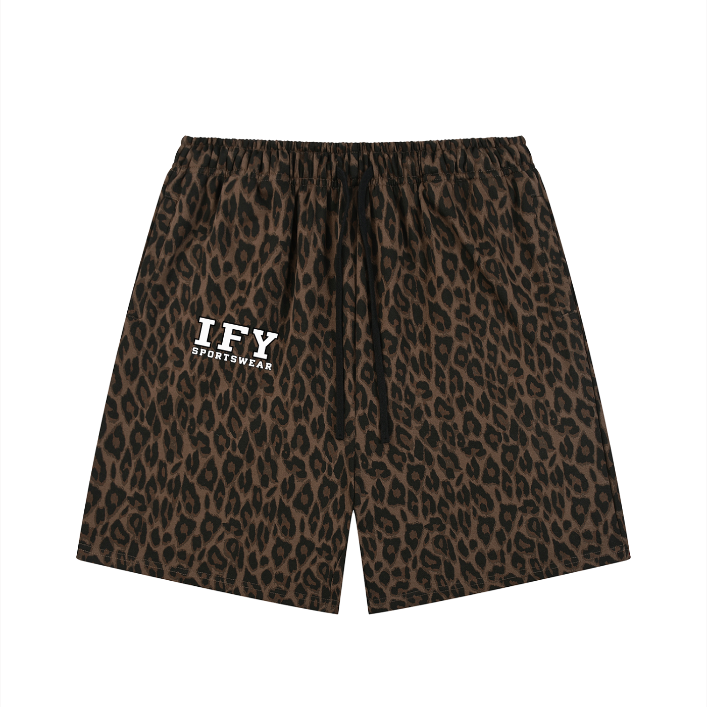 Unisex Heavyweight Leopard Drawstring Shorts