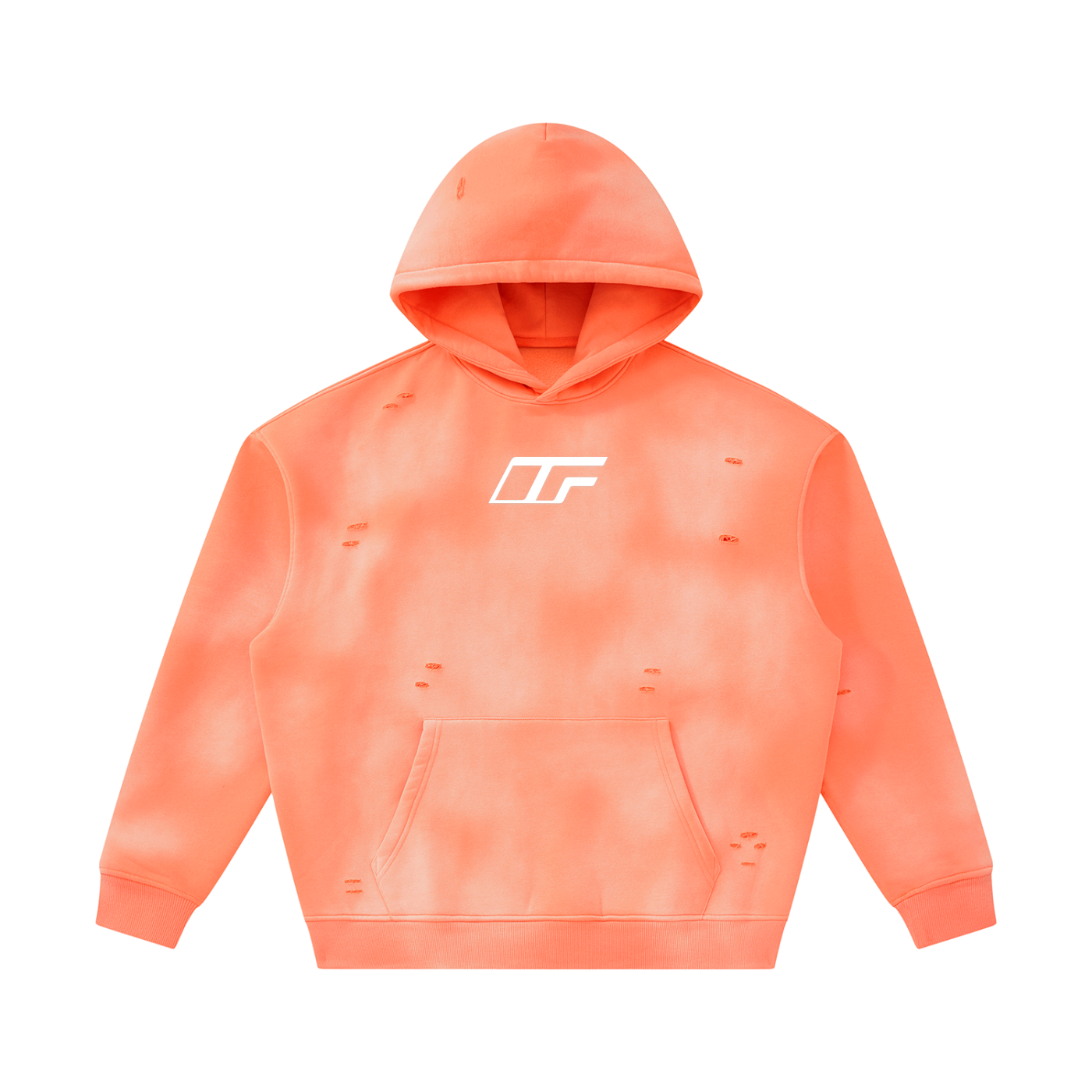 Unisex Sunfade Frayed Fleece Hoodie