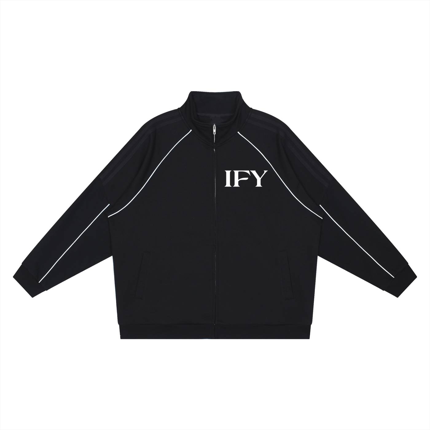 Reflection Striped Raglan Sleeve  Jacket