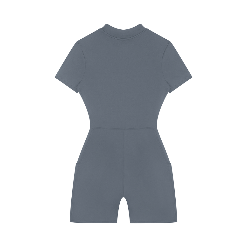 Quarter-Zip Short Sleeve Romper
