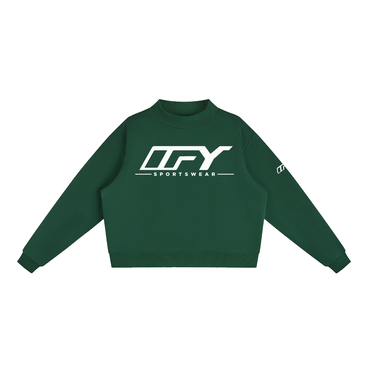 Essential Fleece Mock-Neck Crew Sweatshirt