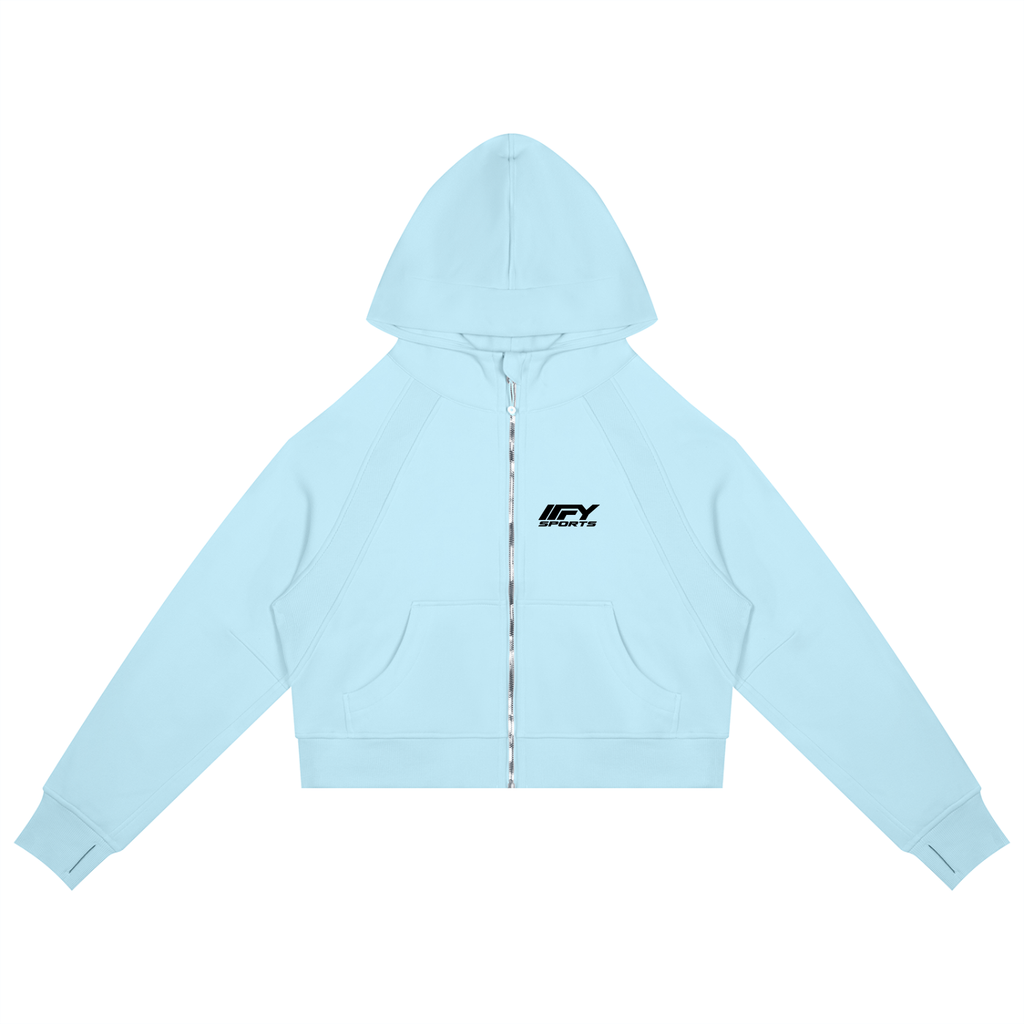 Cropped Zip Hoodie & Wide-Leg Fleece Set