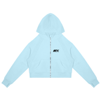 Cropped Zip Hoodie & Wide-Leg Fleece Set