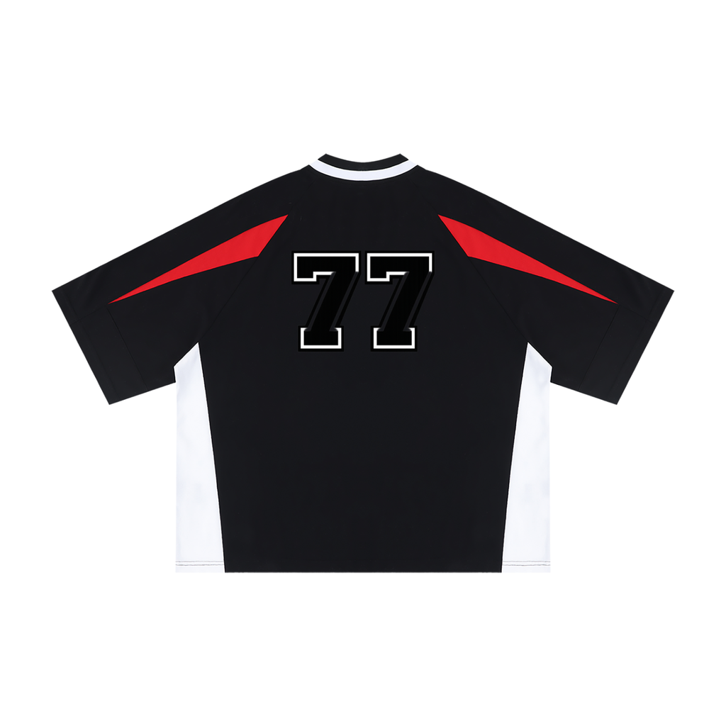 Unisex Oversized Color Block V-Neck T-Shirt