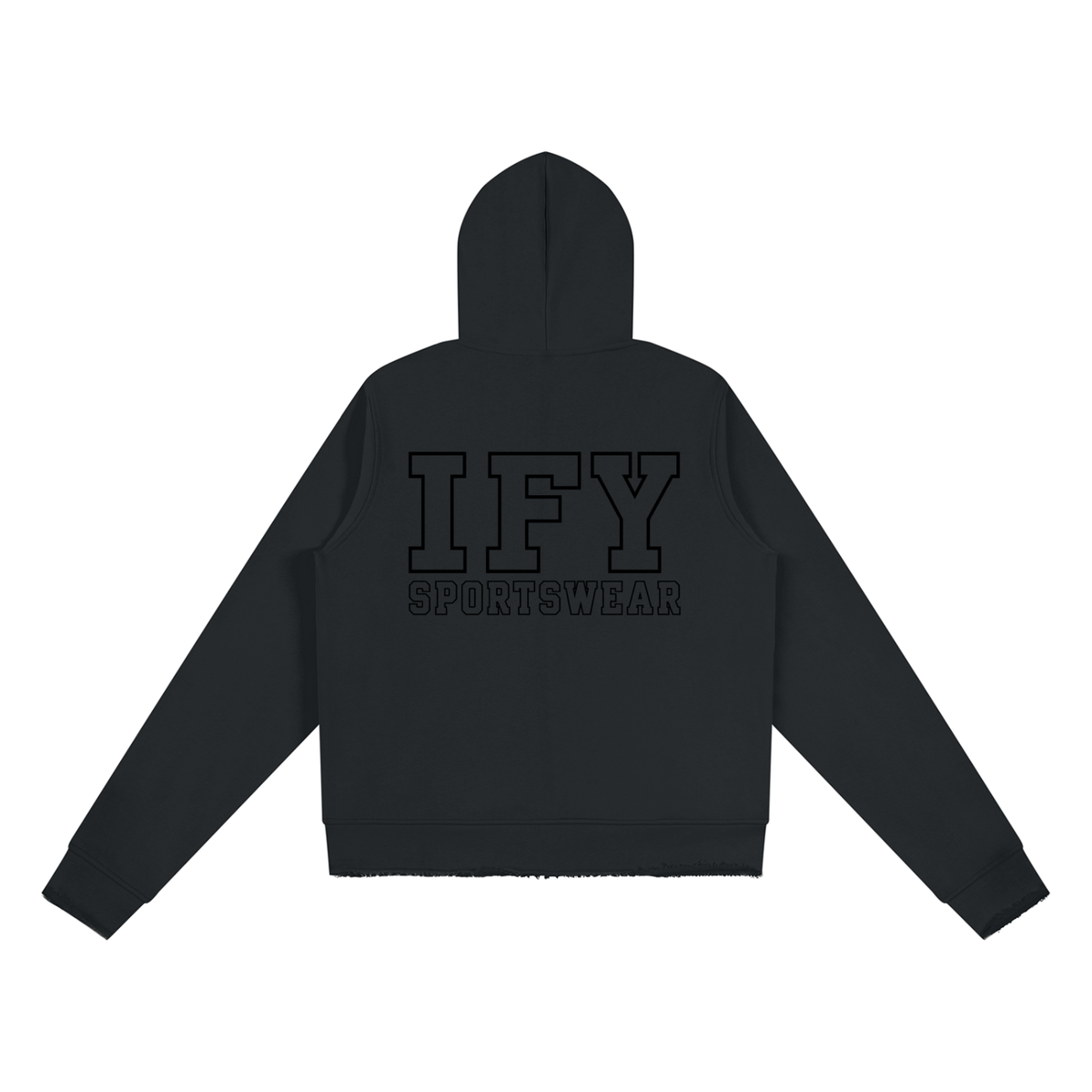 Raw Edge Full Zip Hoodie