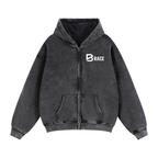 BRACE Zip-Through Boxy Fleece Hoodie