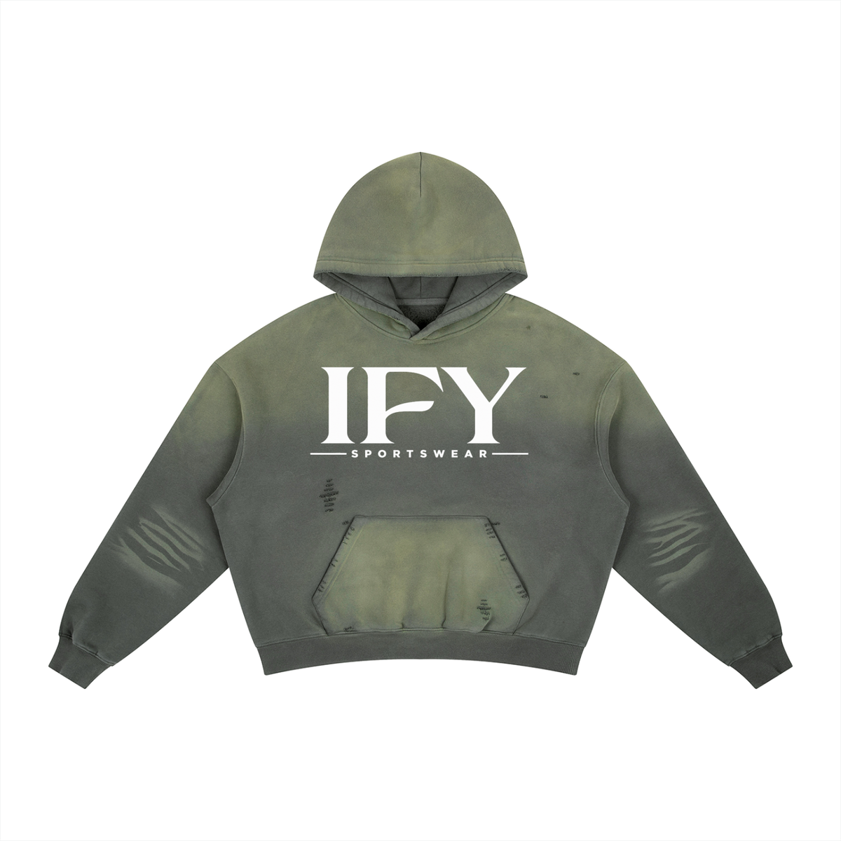 Frayed Sunfade Boxy Fleece Hoodie
