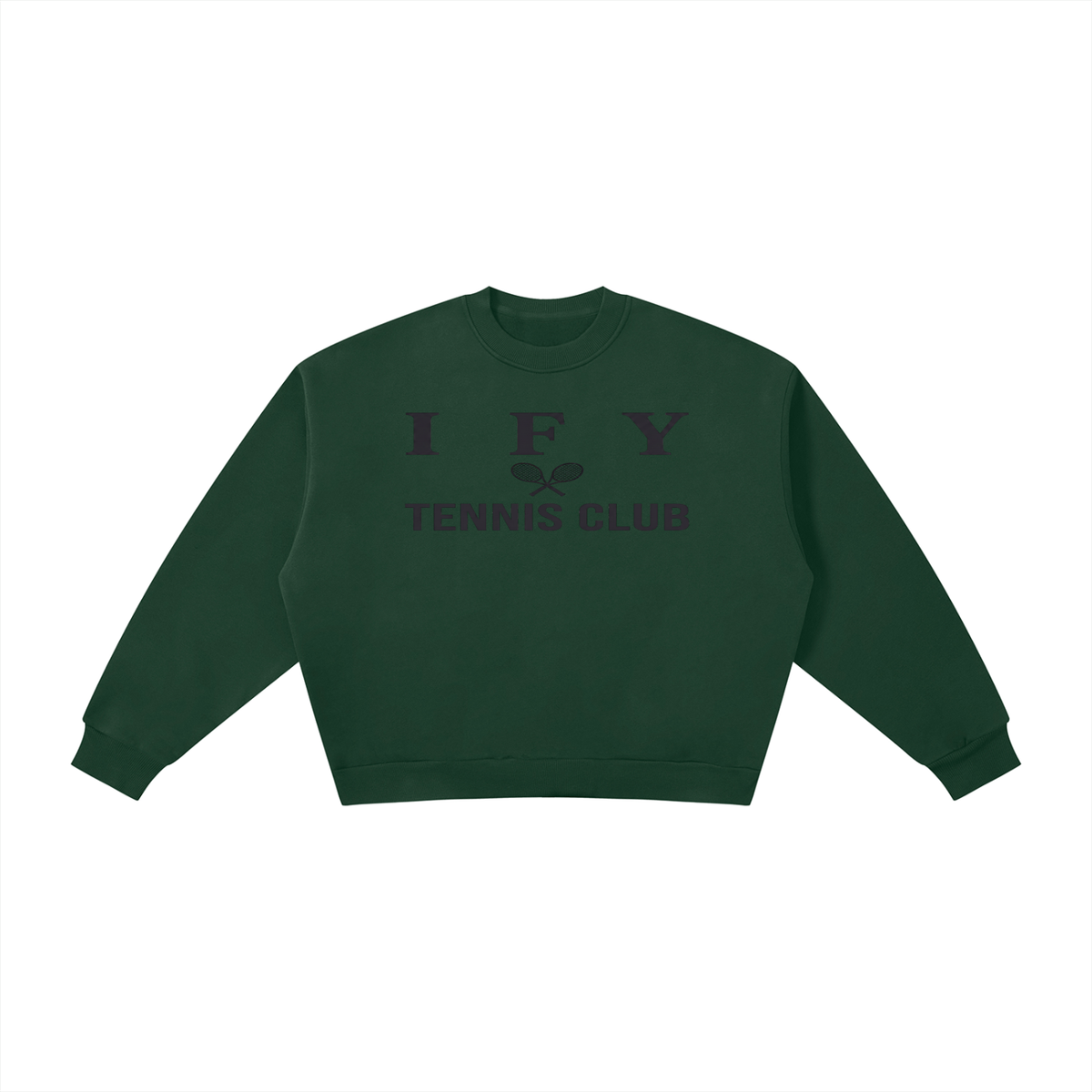 Tennis Club Boxy Fleece Crew-Neck Sweatshirt