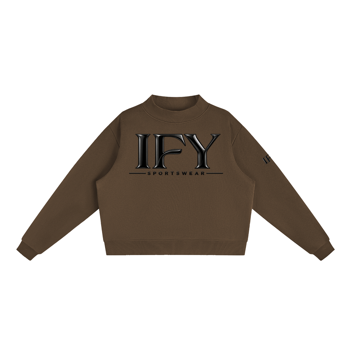 Essential Fleece Mock-Neck Crew Sweatshirt