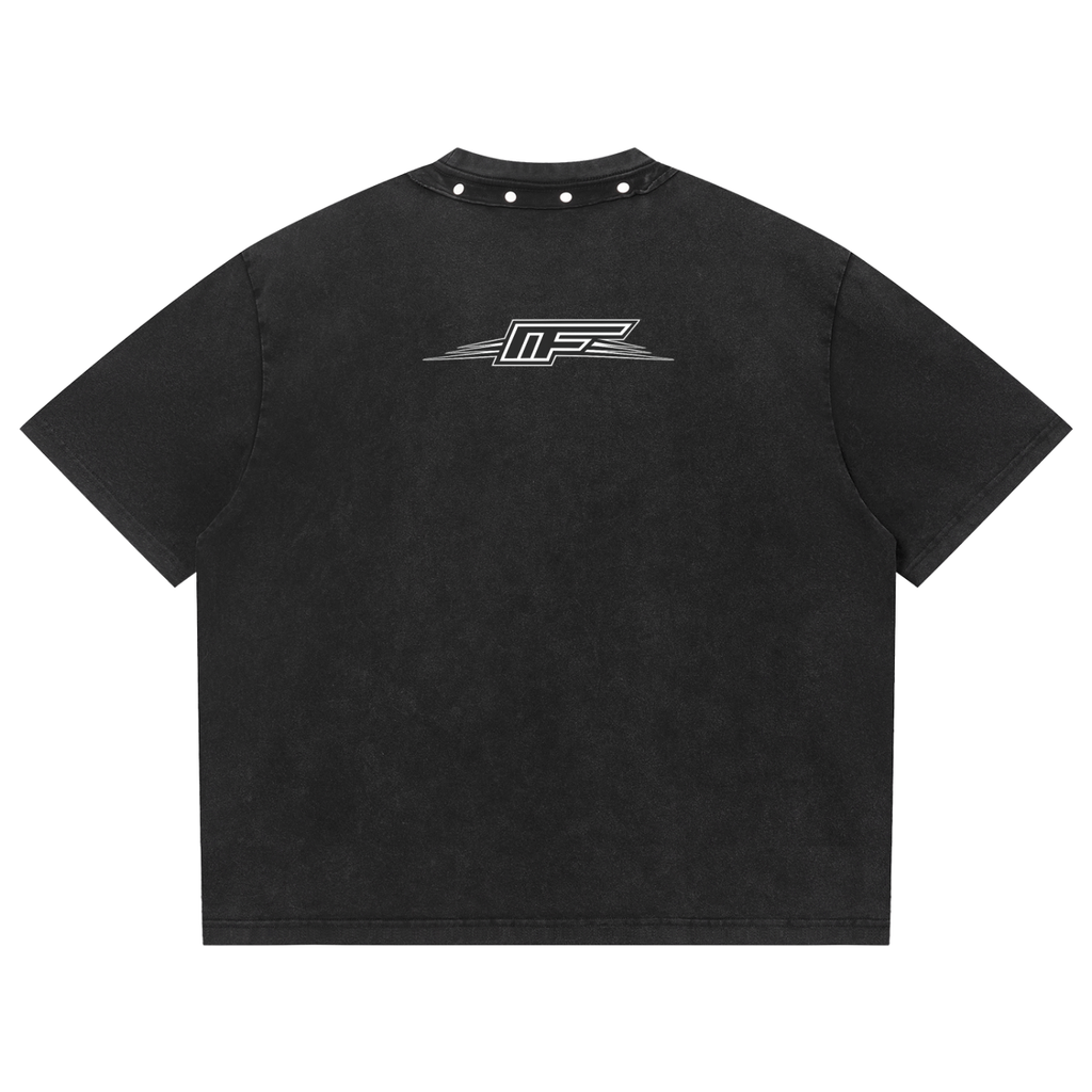 Unisex Washed Boxy Studded T-Shirt