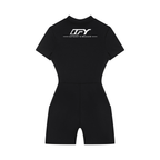 Women's Quarter-Zip Short Sleeve Romper