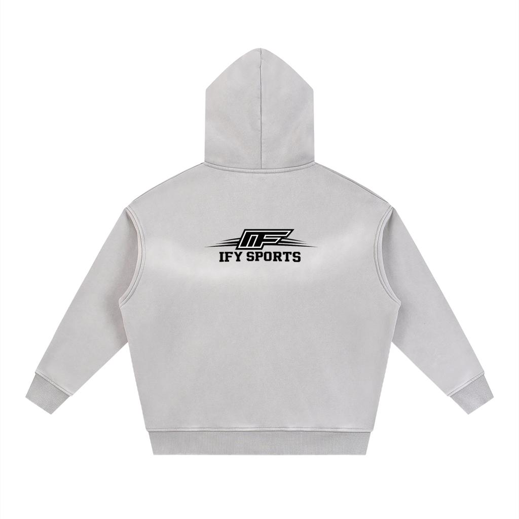Sunfade Two-way Zipper Boxy Fleece Hoodie