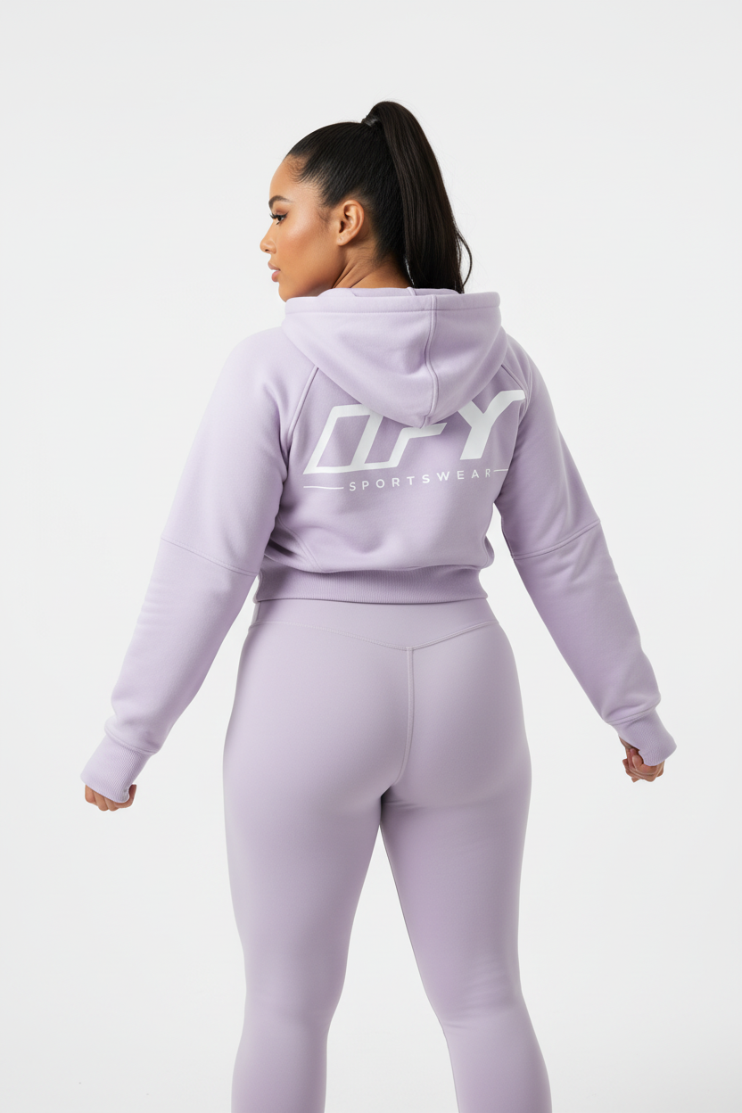 Cropped Zip-Through Hoodie