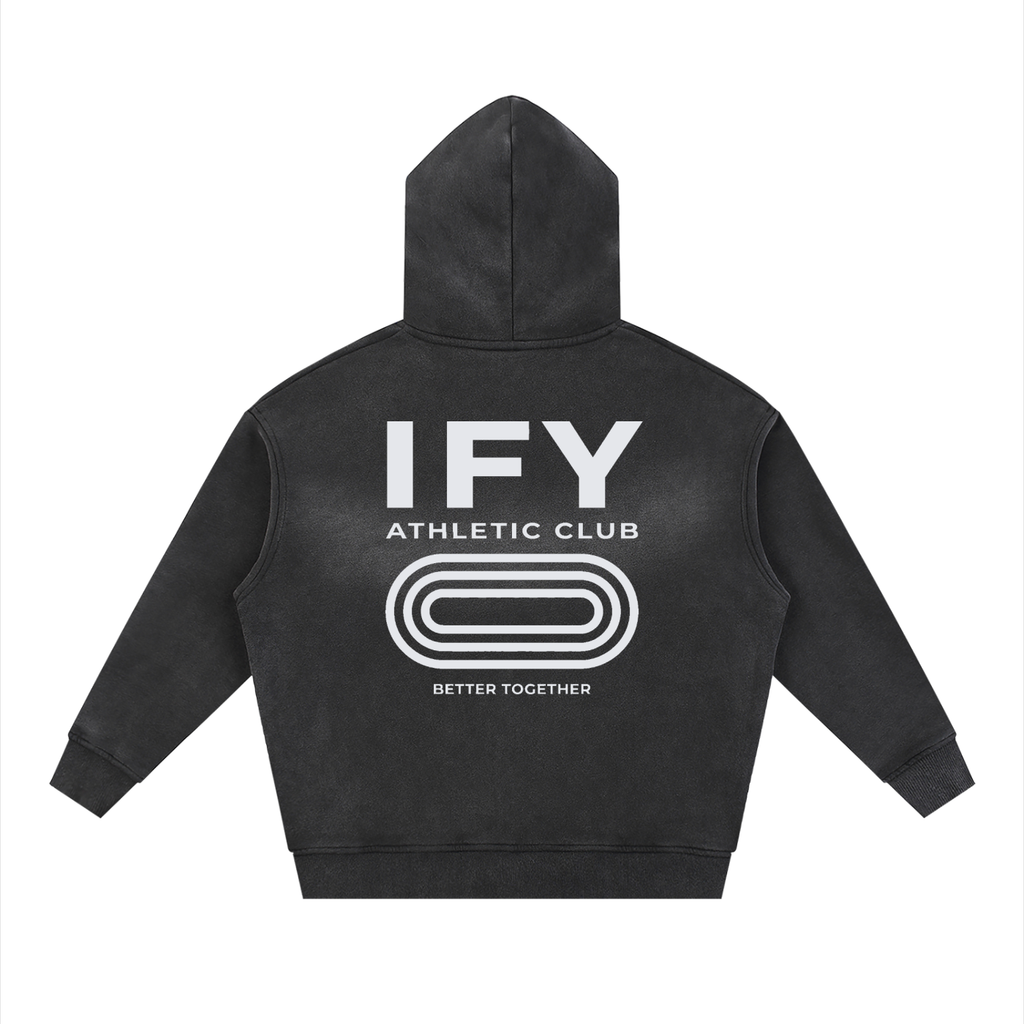Sunfade Two-way Zipper Boxy Fleece Hoodie