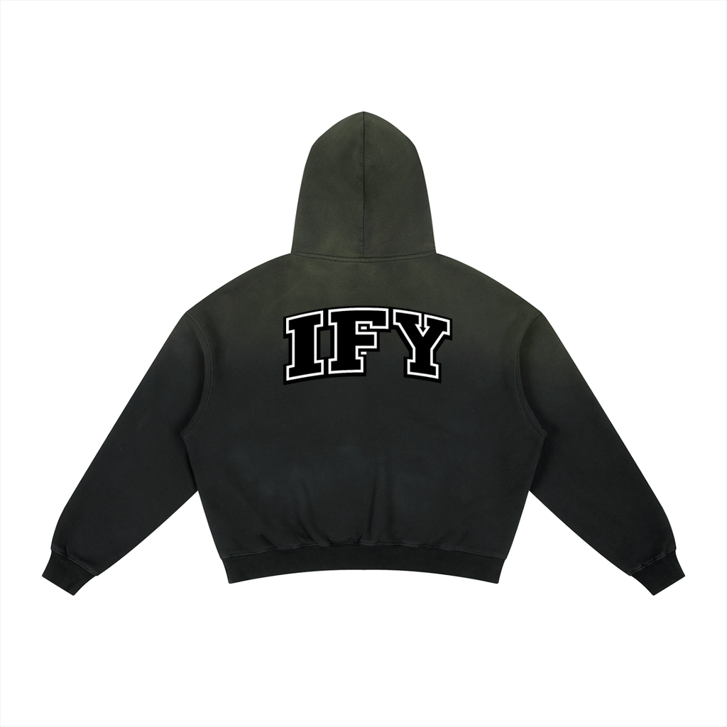 Frayed Sunfade Boxy Fleece Hoodie