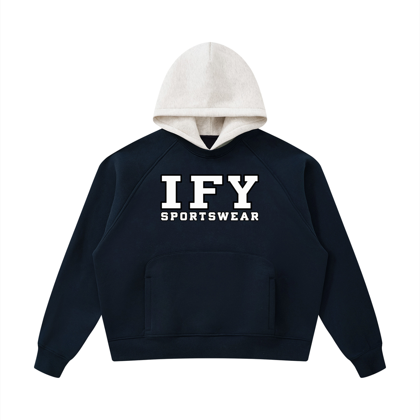 Unisex Fleece Raglan Color Block Hoodie