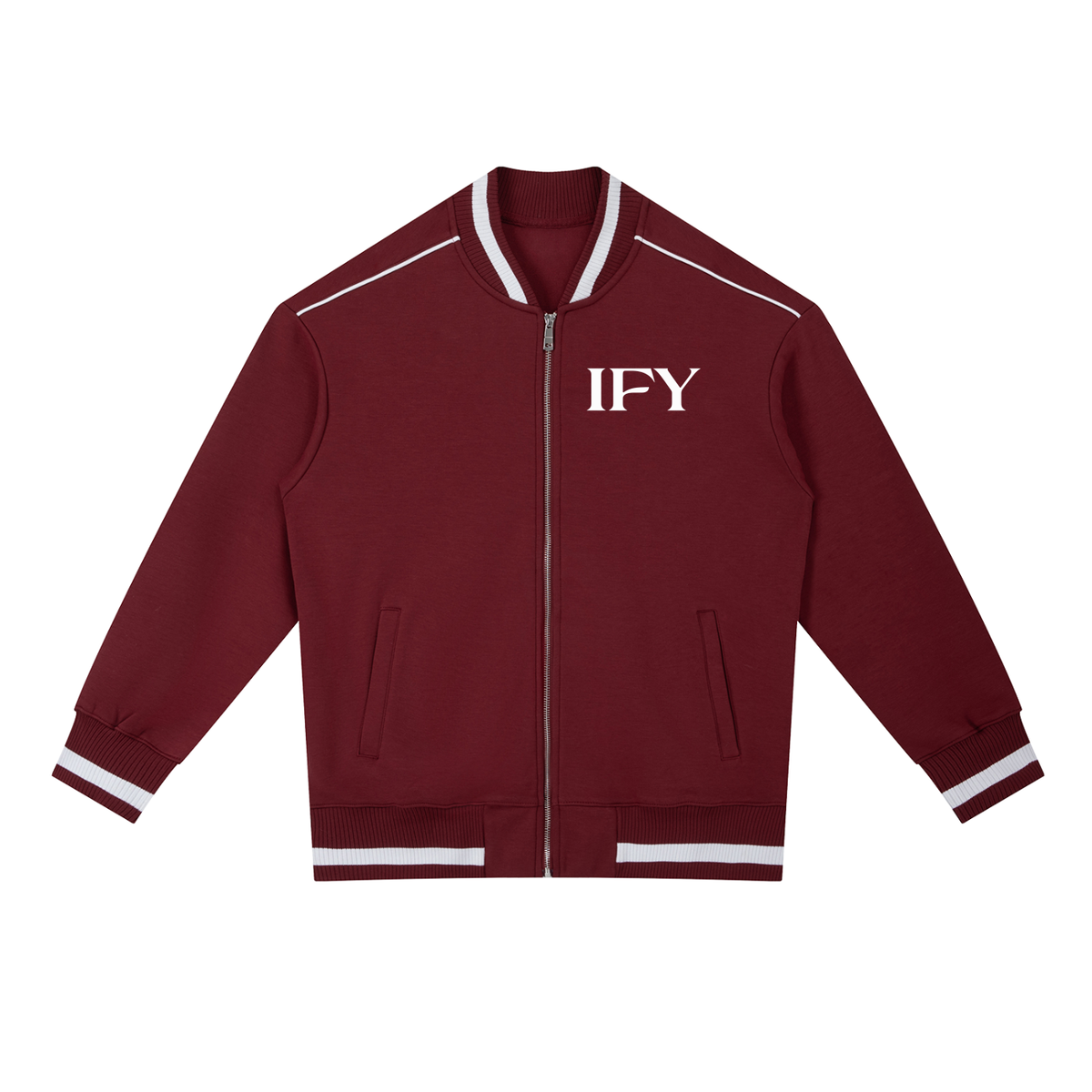 Contrast Piping Zip Bomber Jacket
