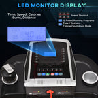 Folding Treadmill, 2.0HP Incline Treadmill Running Machine, 12.8 Km/h, With LED Display, Manual Incline, 12 Preset Programs, Drink & Phone Holder For Home Gym Fitness - IFY Sports